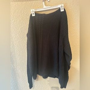 Hampshire Studio textured black sweater off the shoulder plus size 2